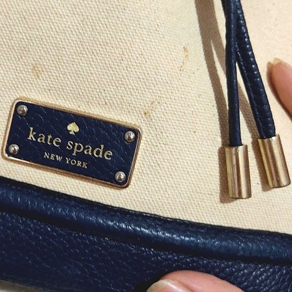 KATE SPADE Oliver Street Canvas Jacey Drawstring Bucket Crossbody Shoulder Bag - Picture 2 of 12
